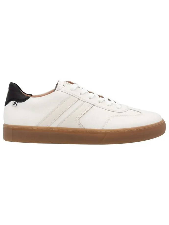 Leder-Sneakers in Weiß/ Schwarz