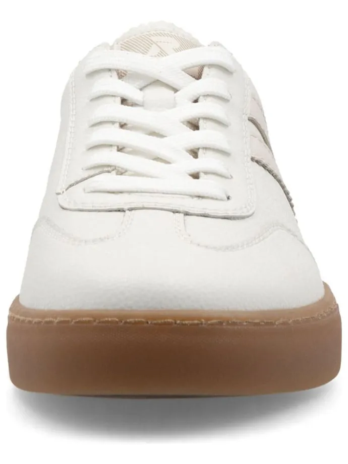 Leder-Sneakers in Weiß/ Schwarz