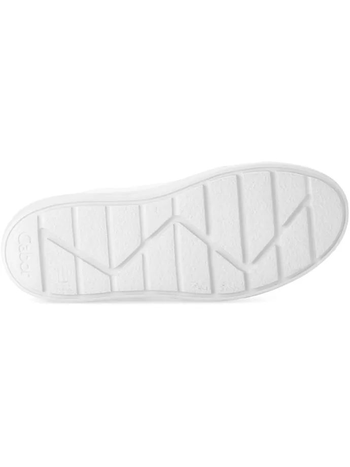 Leder-Sneakers in Weiß/ Silber