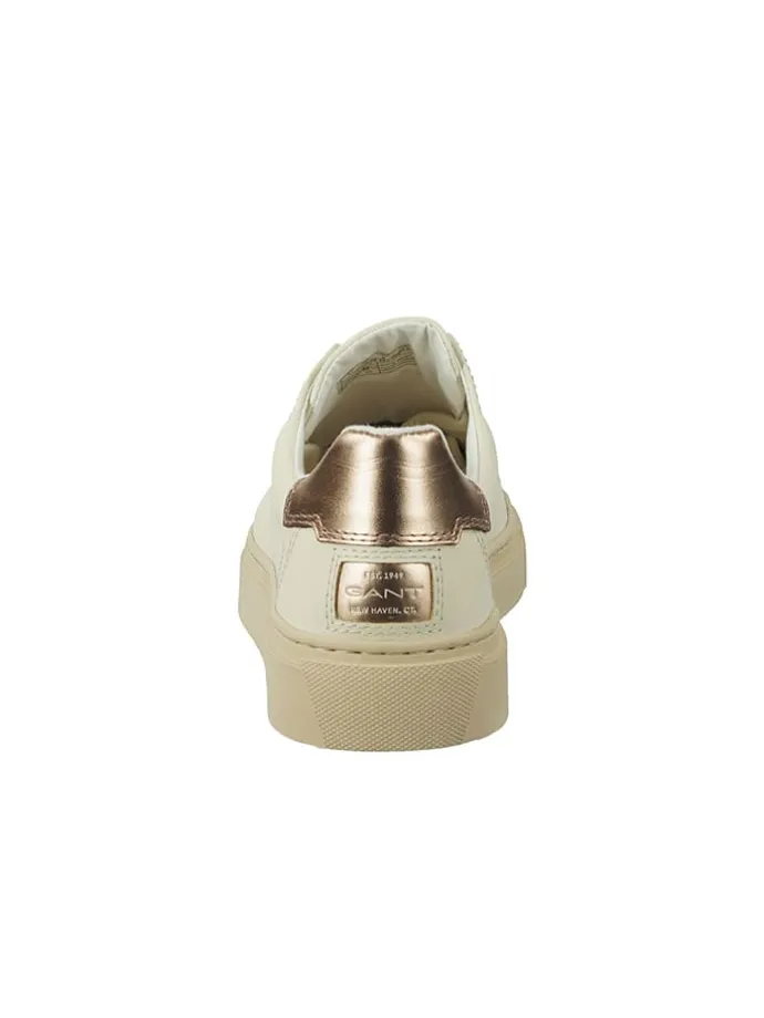 Leder-Sneakers "Julice" in Creme/ Rosegold