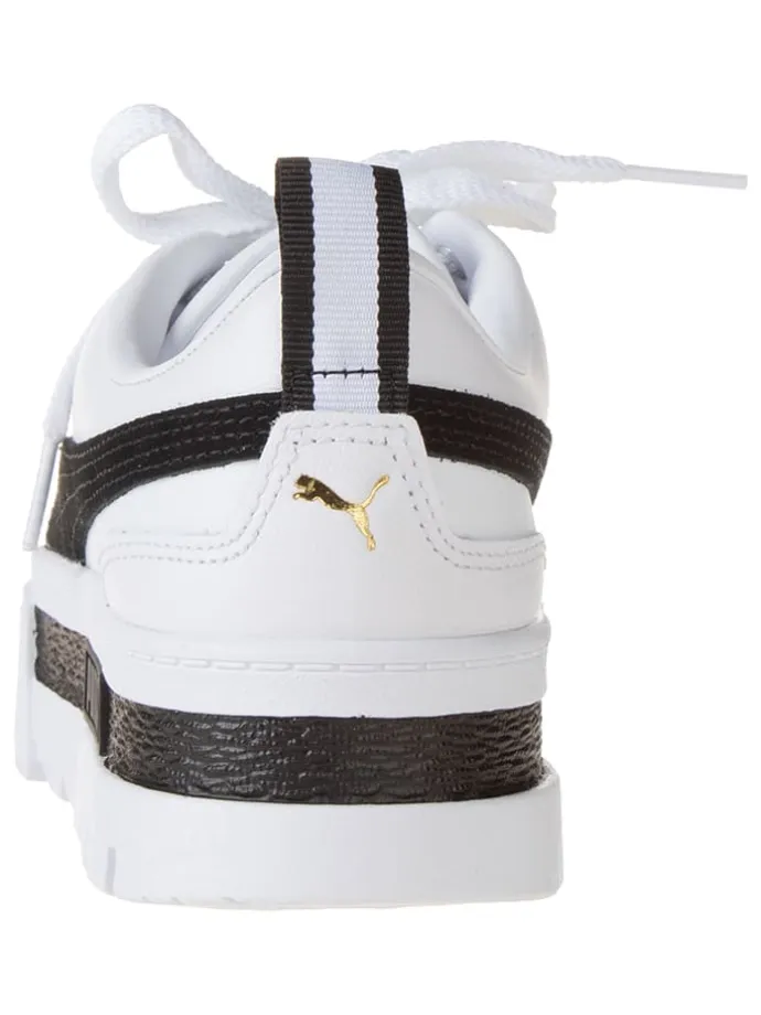 Leder-Sneakers "Mayze" in Weiß/ Schwarz
