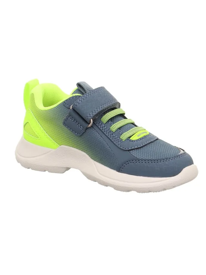 Leder-Sneakers "Rush" in Blau/ Grün