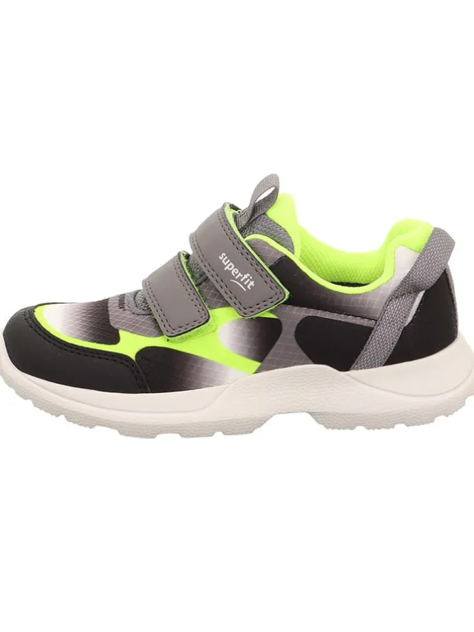 Leder-Sneakers "Rush" in Grau/ Schwarz/ Gelb
