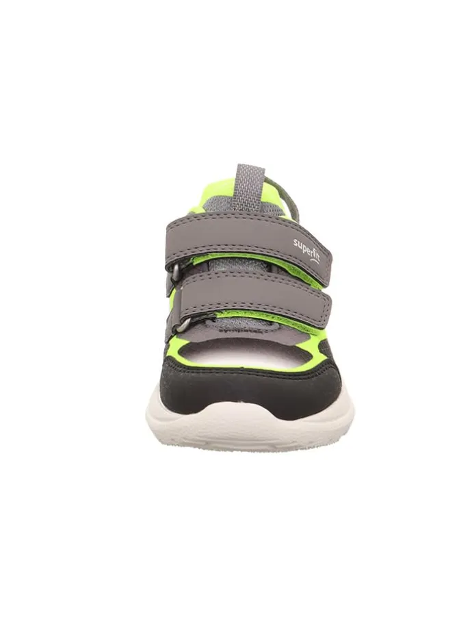 Leder-Sneakers "Rush" in Grau/ Schwarz/ Gelb