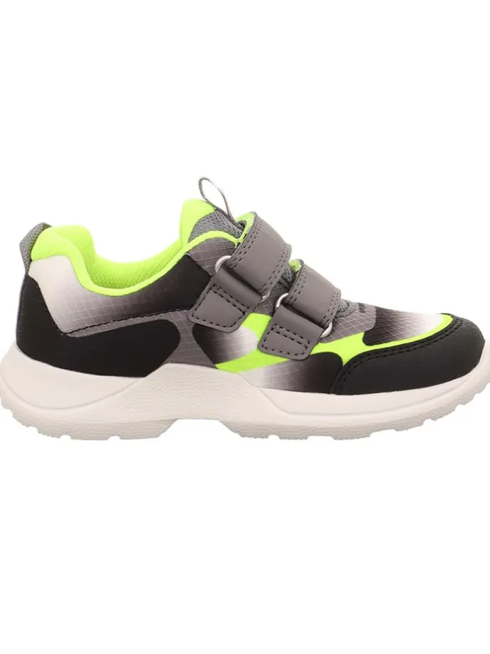 Leder-Sneakers "Rush" in Grau/ Schwarz/ Gelb