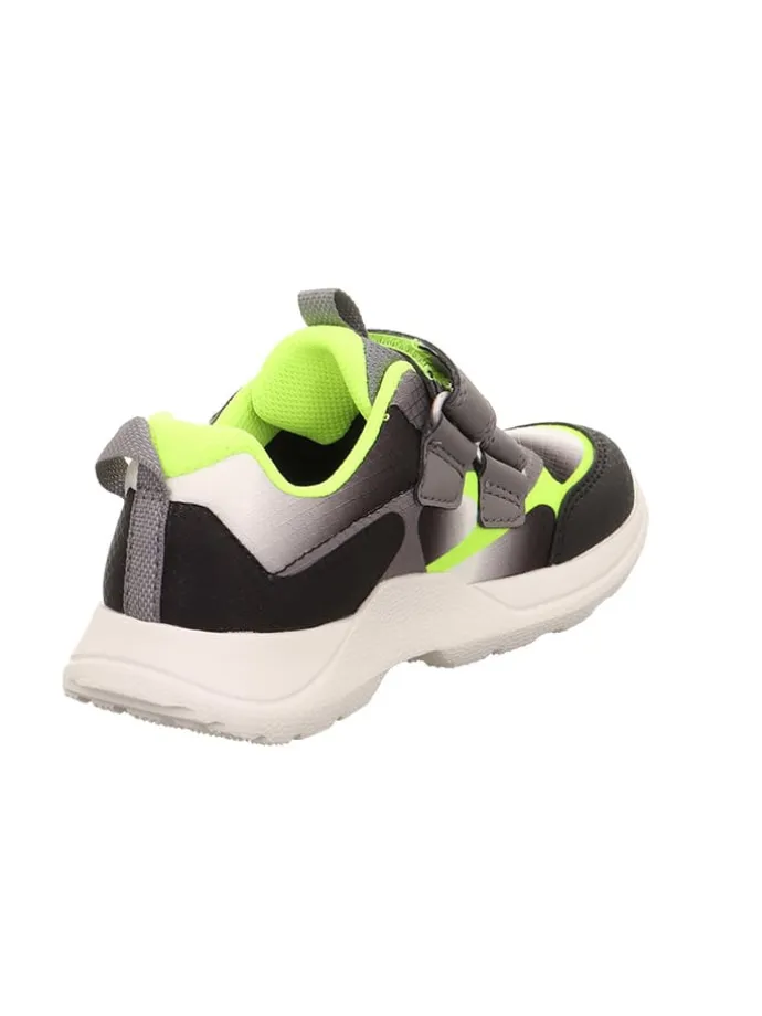 Leder-Sneakers "Rush" in Grau/ Schwarz/ Gelb