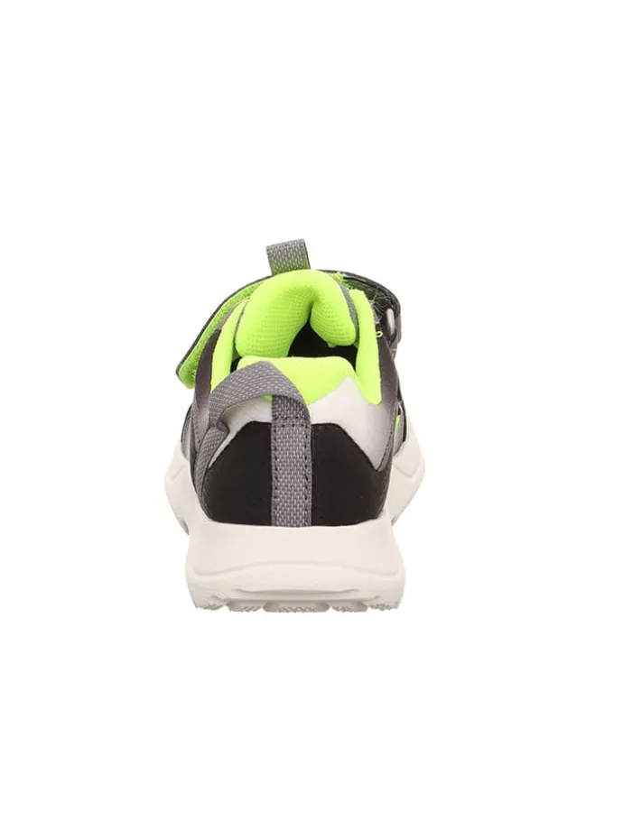 Leder-Sneakers "Rush" in Grau/ Schwarz/ Gelb