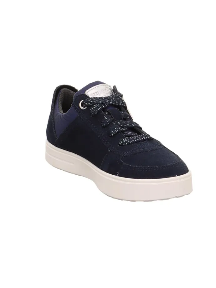 Leder-Sneakers "Stella" in Schwarz/ Dunkelblau