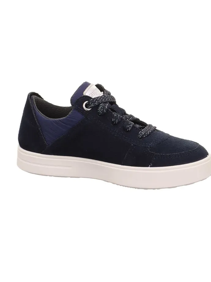 Leder-Sneakers "Stella" in Schwarz/ Dunkelblau