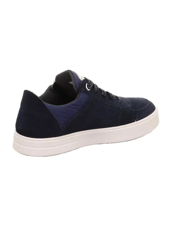 Leder-Sneakers "Stella" in Schwarz/ Dunkelblau