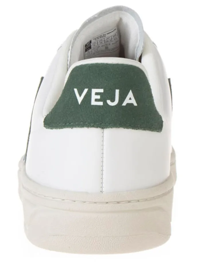 Leder-Sneakers "V 12" in Weiß/ Grün