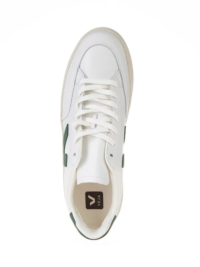 Leder-Sneakers "V 12" in Weiß/ Grün