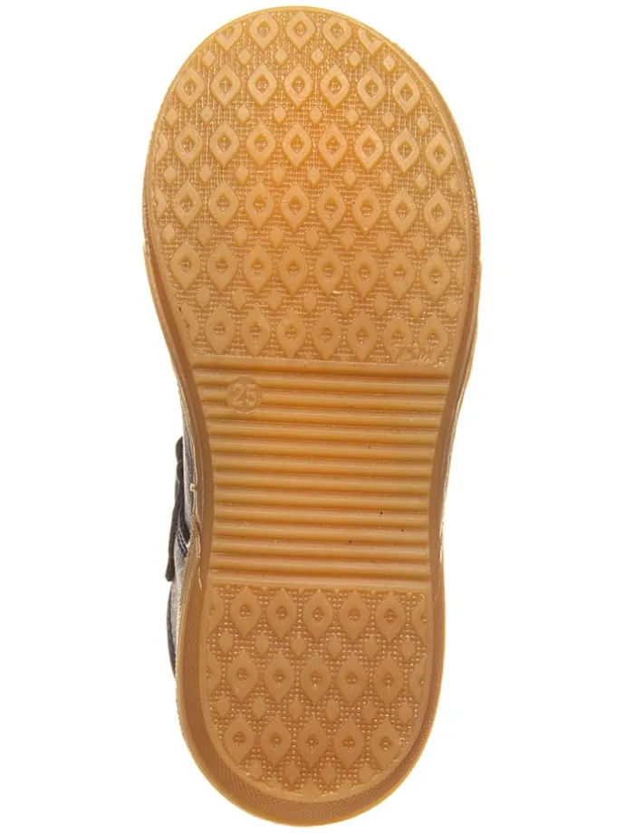 Leder-Spangenballerinas in Dunkelblau