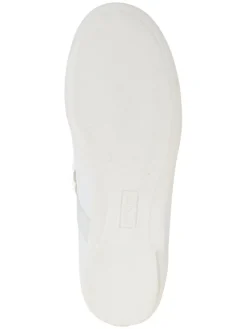 Leder-Spangenballerinas in Weiß