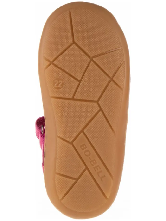 Leder-Spangenballerinas in Pink