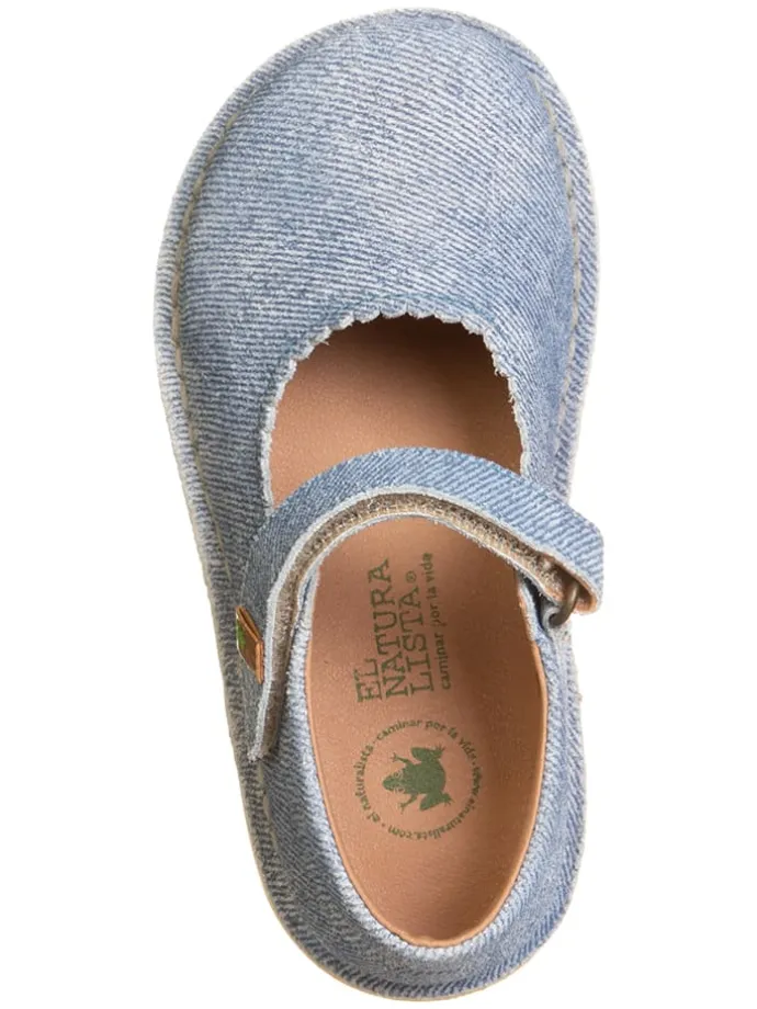 Leder-Spangenballerinas "Nashville" in Hellblau