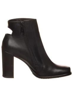 Leder-Stiefeletten in Schwarz