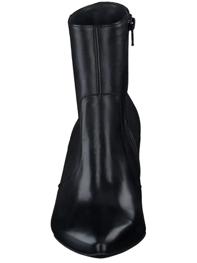 Leder-Stiefeletten in Schwarz