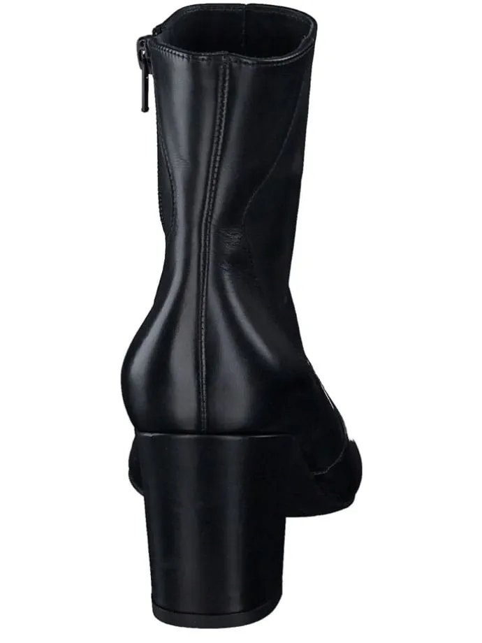 Leder-Stiefeletten in Schwarz