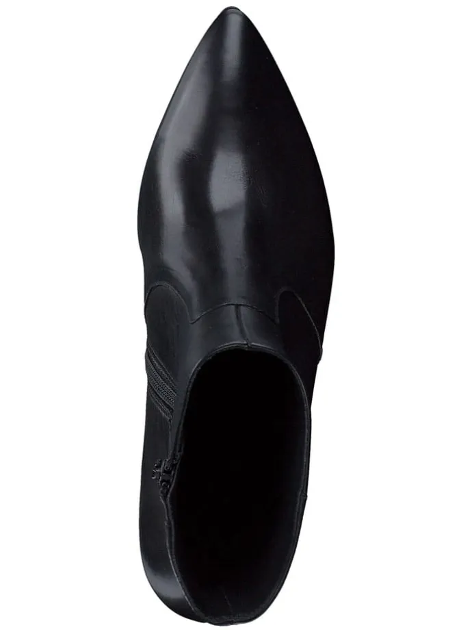 Leder-Stiefeletten in Schwarz