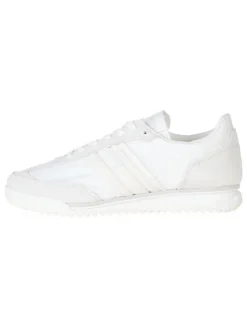 Leder-Trainingsschuhe in Creme/ Beige