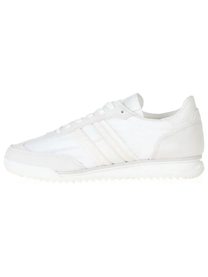 Leder-Trainingsschuhe in Creme/ Beige