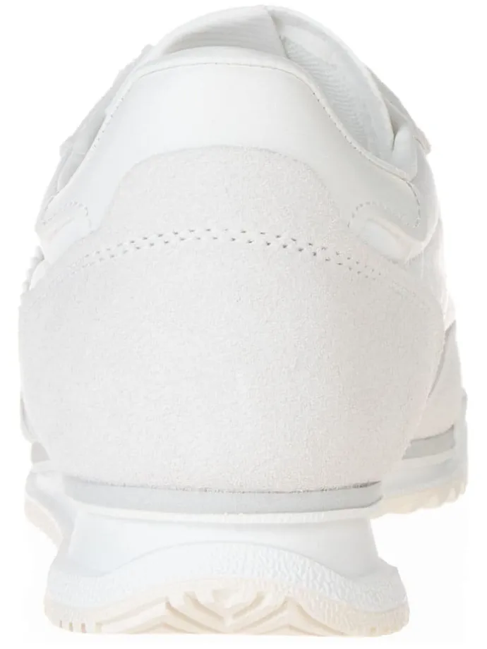 Leder-Trainingsschuhe in Creme/ Beige
