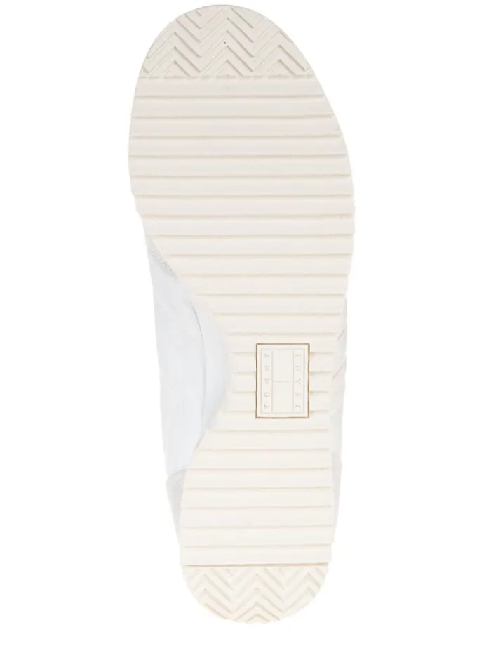 Leder-Trainingsschuhe in Creme/ Beige