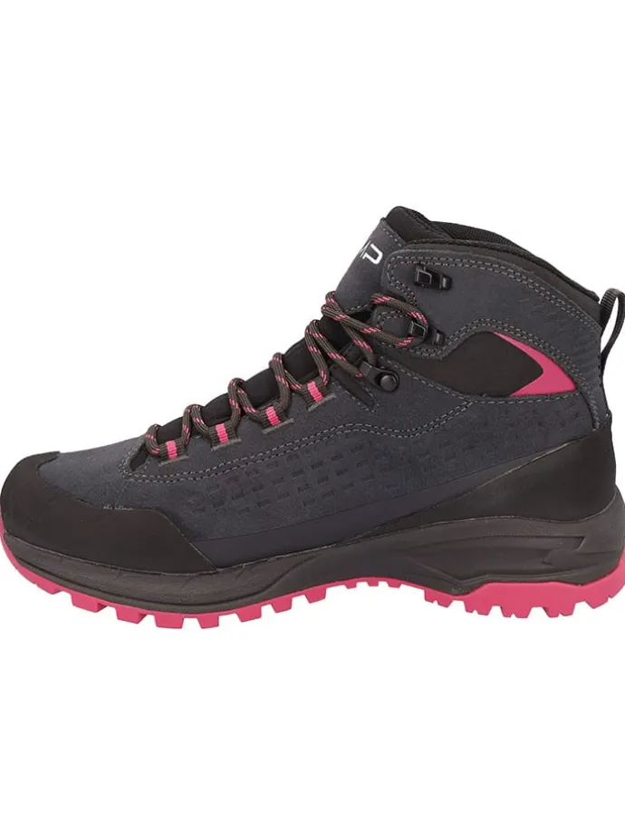 Leder-Trekkingboots "Vertyx Mid" in Anthrazit/ Pink
