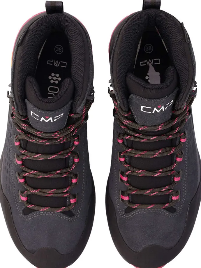 Leder-Trekkingboots "Vertyx Mid" in Anthrazit/ Pink