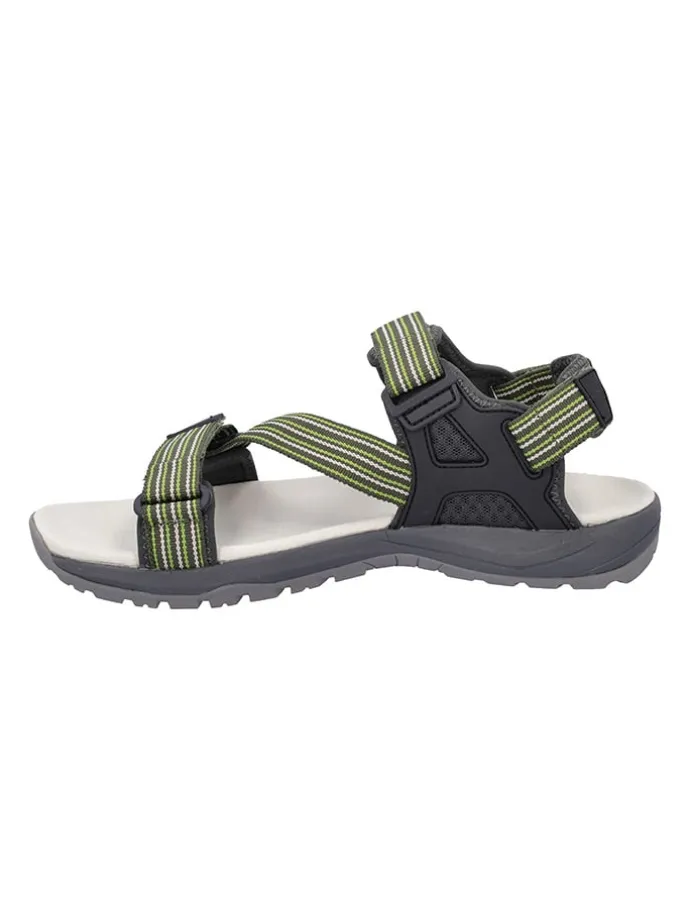 Leder-Trekkingsandalen "Khalys" in Grau/ Grün