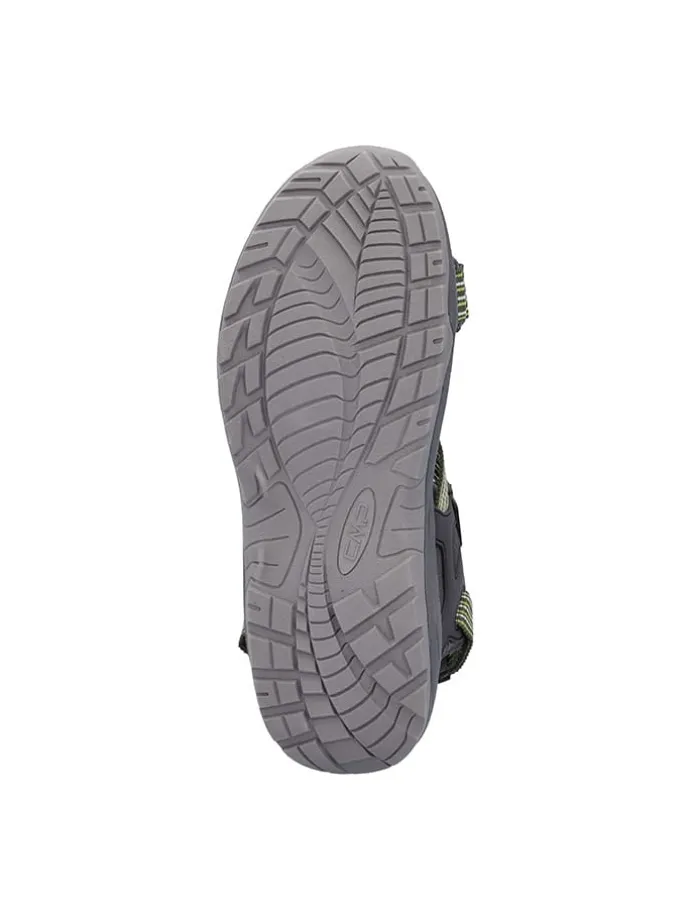Leder-Trekkingsandalen "Khalys" in Grau/ Grün
