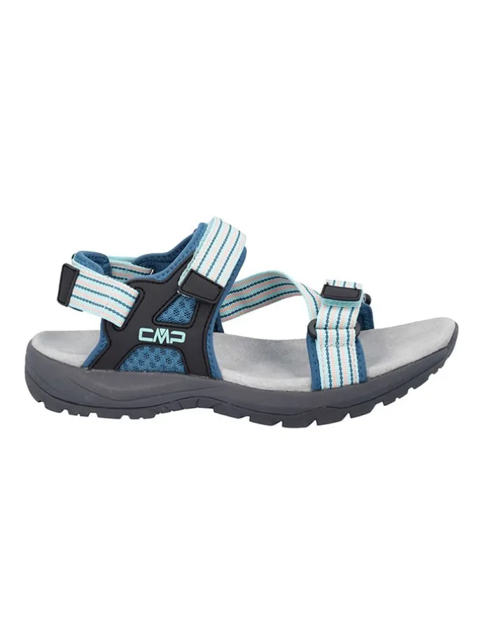 Leder-Trekkingsandalen "Khalys" in Blau/ Hellblau/ Rosa