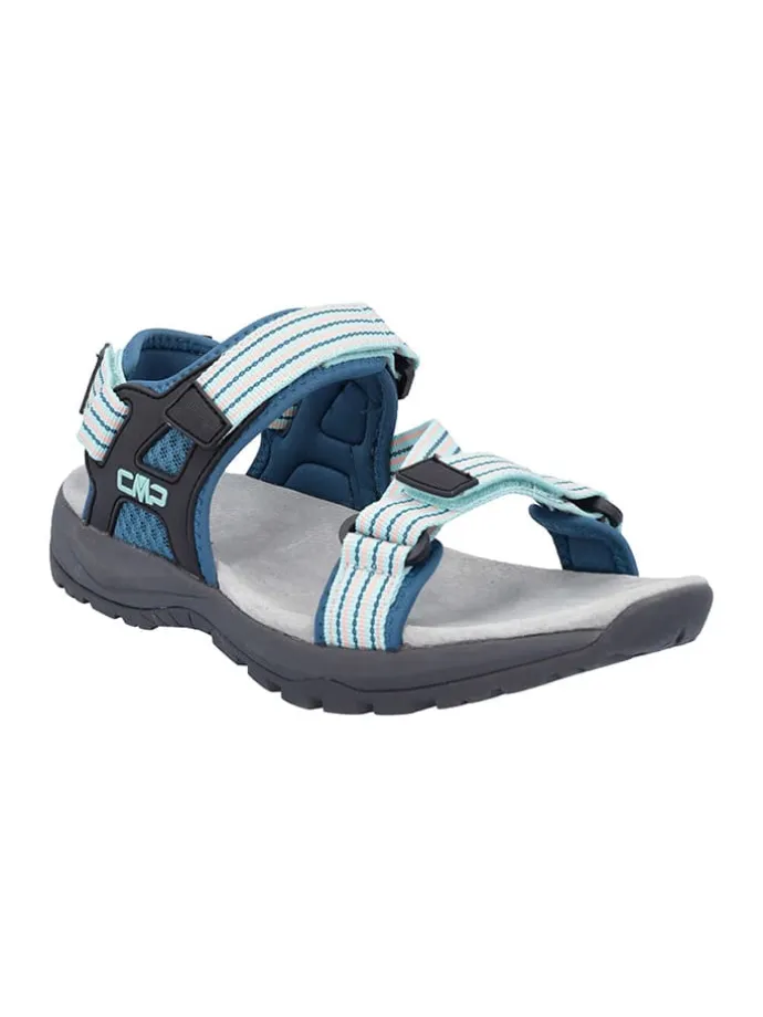 Leder-Trekkingsandalen "Khalys" in Blau/ Hellblau/ Rosa