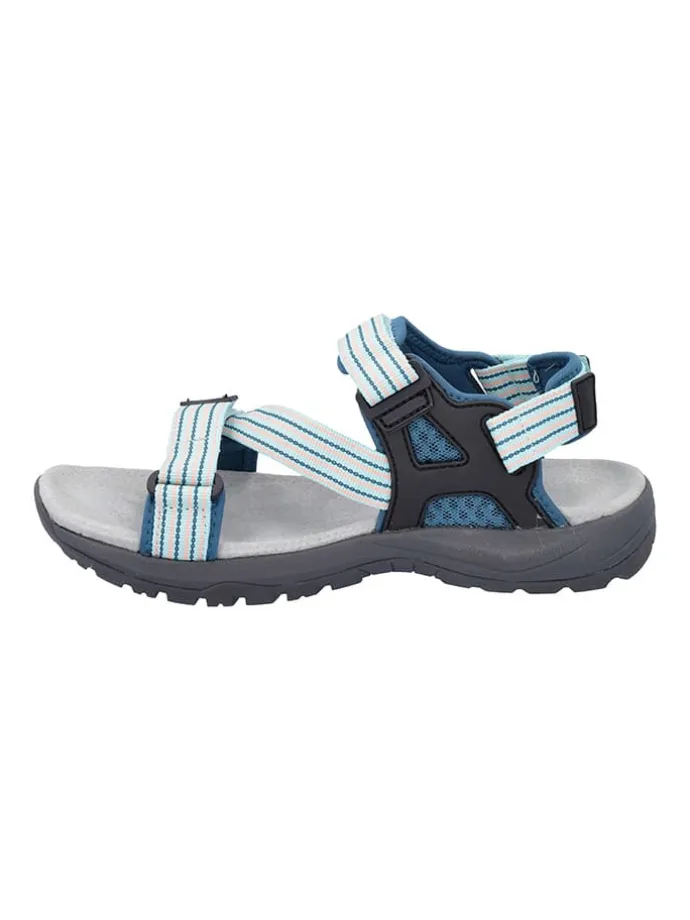 Leder-Trekkingsandalen "Khalys" in Blau/ Hellblau/ Rosa