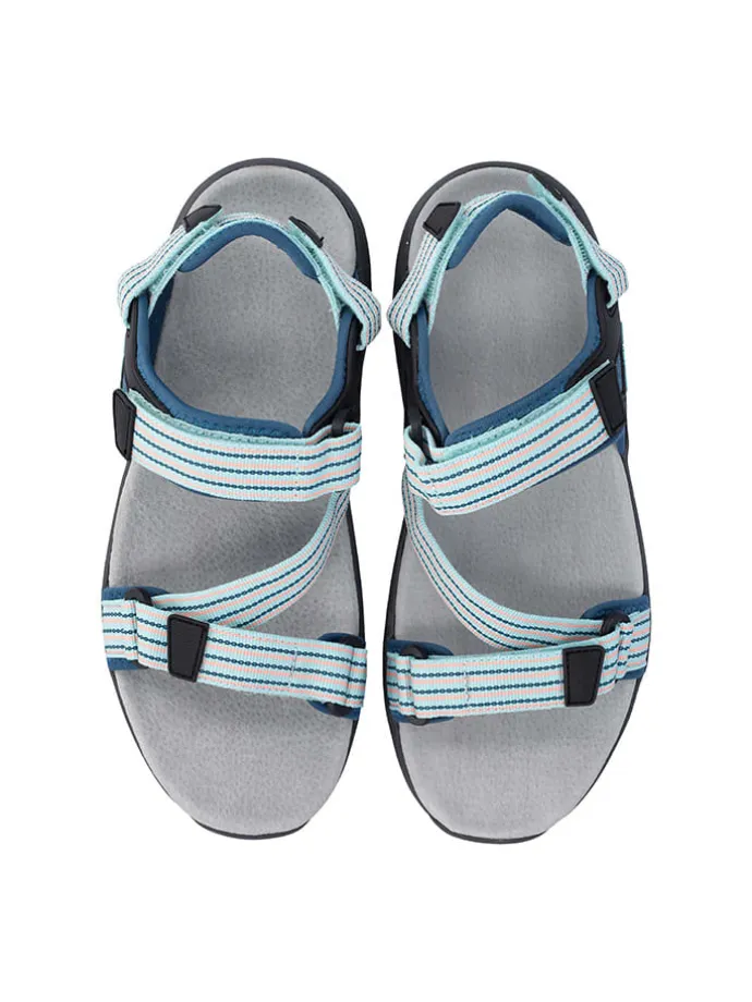 Leder-Trekkingsandalen "Khalys" in Blau/ Hellblau/ Rosa