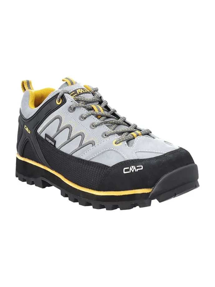 Leder-Trekkingschuhe "Moon" in Grau/ Schwarz/ Gelb