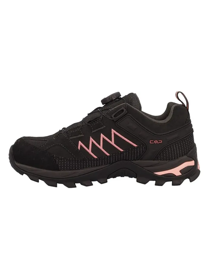 Leder-Trekkingschuhe "Rigel" in Schwarz/ Rosa