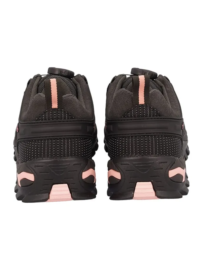 Leder-Trekkingschuhe "Rigel" in Schwarz/ Rosa