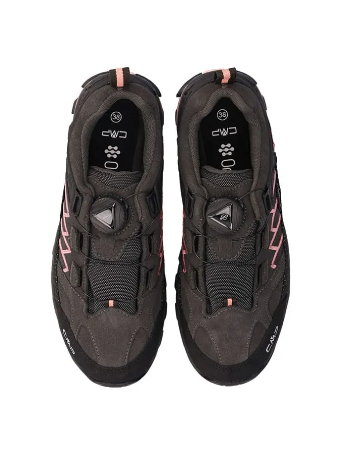 Leder-Trekkingschuhe "Rigel" in Schwarz/ Rosa