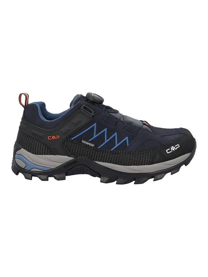 Leder-Trekkingschuhe "Rigel" in Schwarz/ Dunkelblau