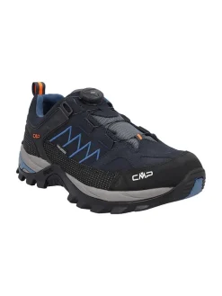 Leder-Trekkingschuhe "Rigel" in Schwarz/ Dunkelblau