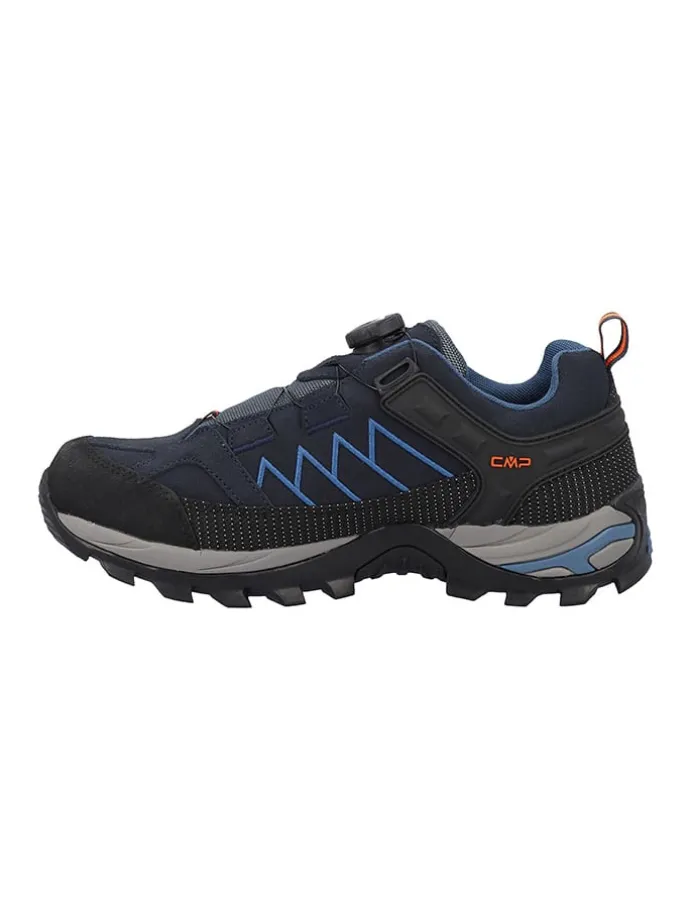 Leder-Trekkingschuhe "Rigel" in Schwarz/ Dunkelblau