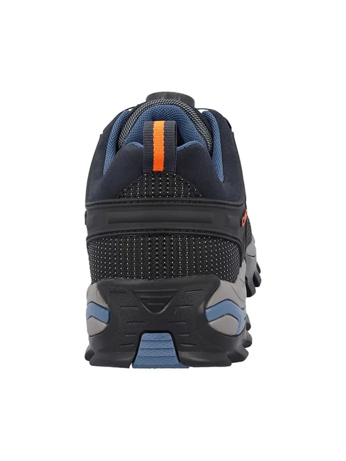 Leder-Trekkingschuhe "Rigel" in Schwarz/ Dunkelblau