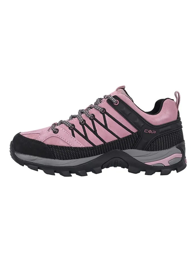 Leder-Trekkingschuhe "Rigel" in Schwarz/ Rosa