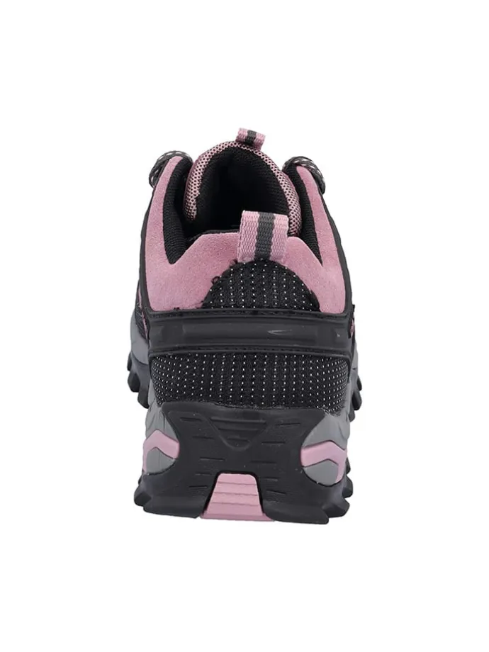 Leder-Trekkingschuhe "Rigel" in Schwarz/ Rosa