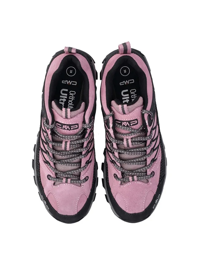 Leder-Trekkingschuhe "Rigel" in Schwarz/ Rosa