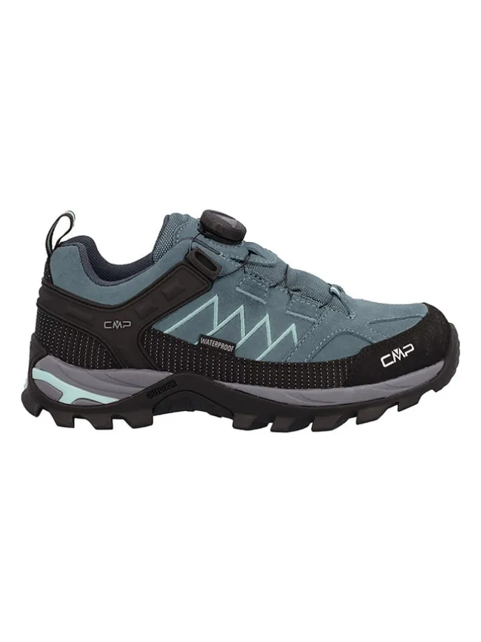 Leder-Trekkingschuhe "Rigel" in Hellblau/ Schwarz