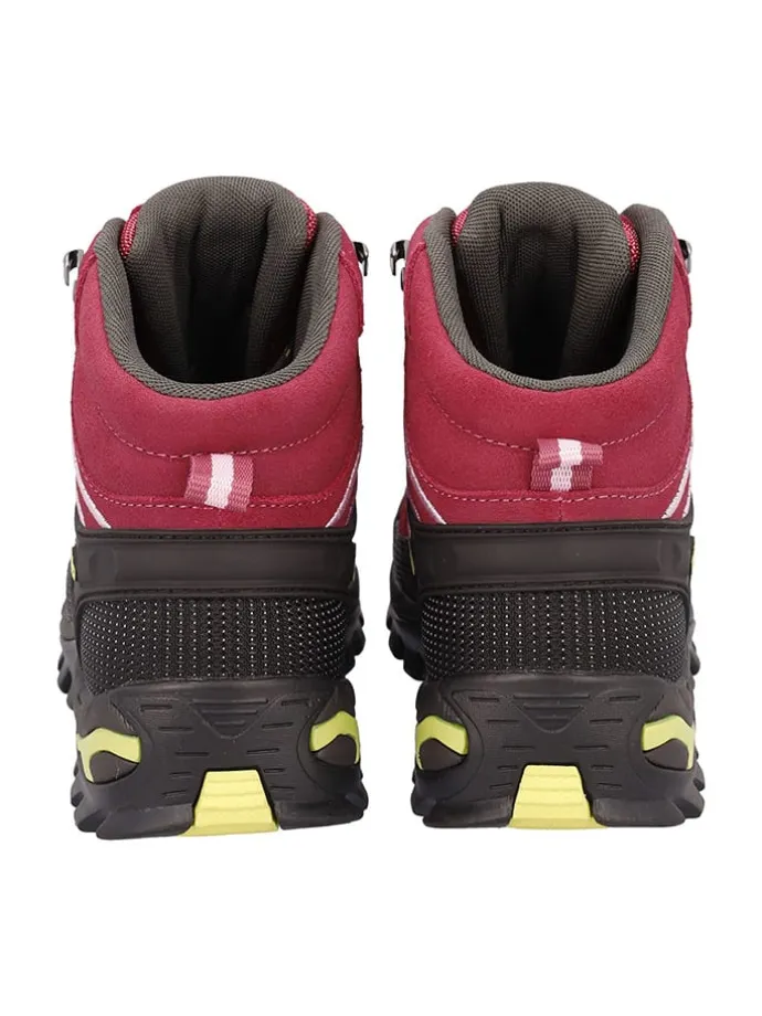 Leder-Trekkingschuhe "Rigel" in Schwarz/ Pink