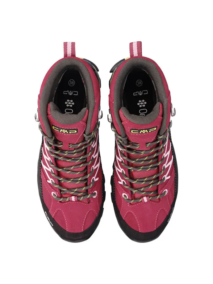 Leder-Trekkingschuhe "Rigel" in Schwarz/ Pink